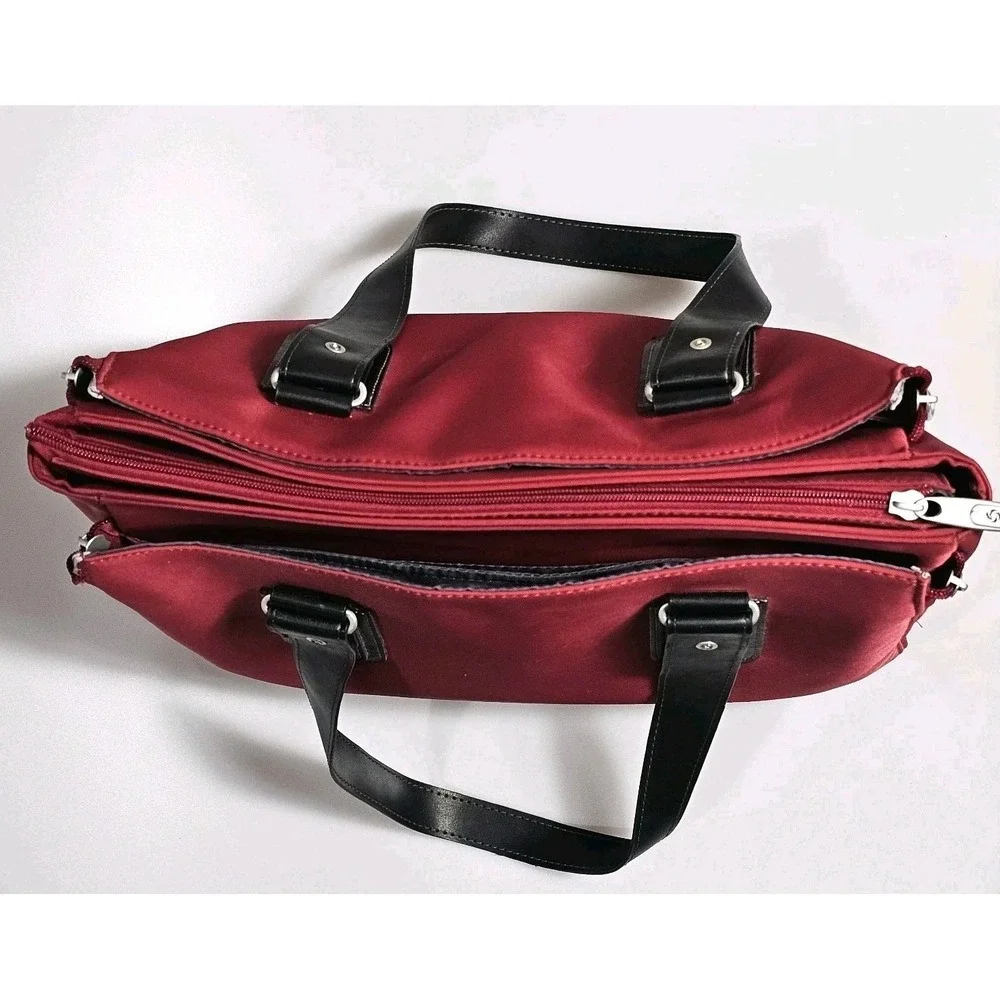Samsonite Red Laptop Briefcase Messenger Bag Double Handles Expandable Pockets